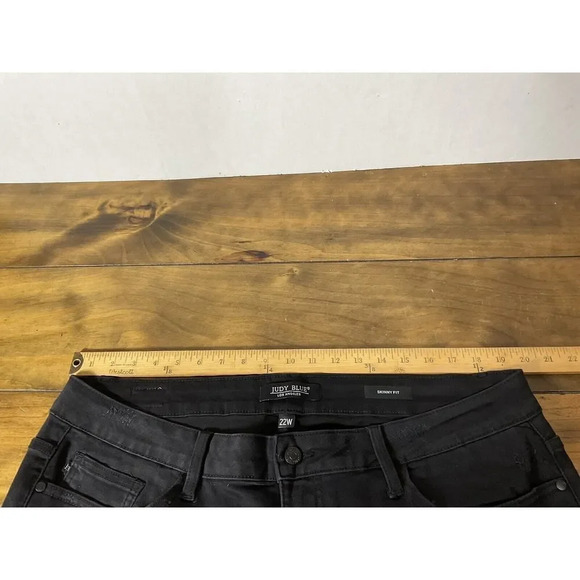 Judy Blue Women's Plus 22W Black Stretch Distressed Denim Skinny Jeans High Rise - Picture 9 of 11